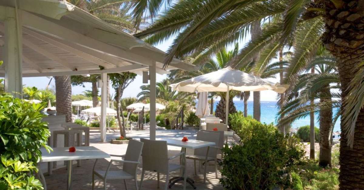 Een foto van het terras bij Nissi Beach Resort