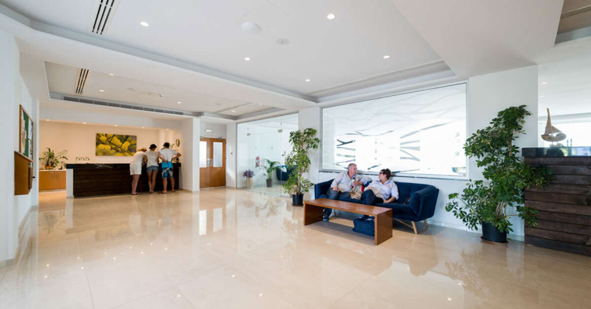 Een foto van het interieur van Hotel Mimosa Beach