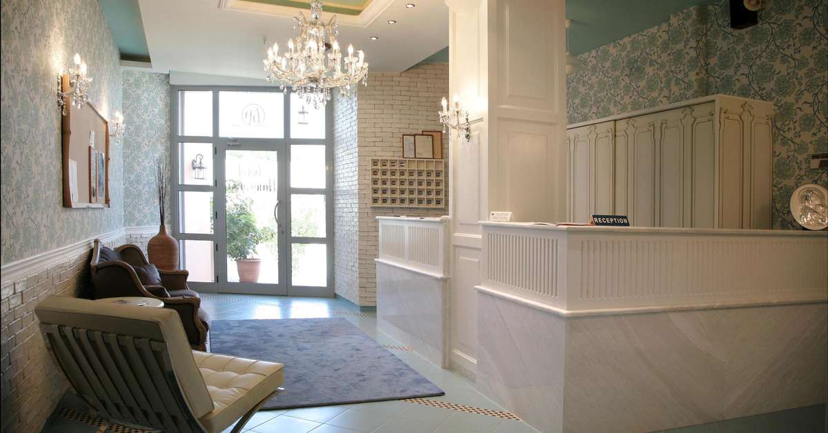 Een foto van het interieur van Panorama Hotel Skiathos