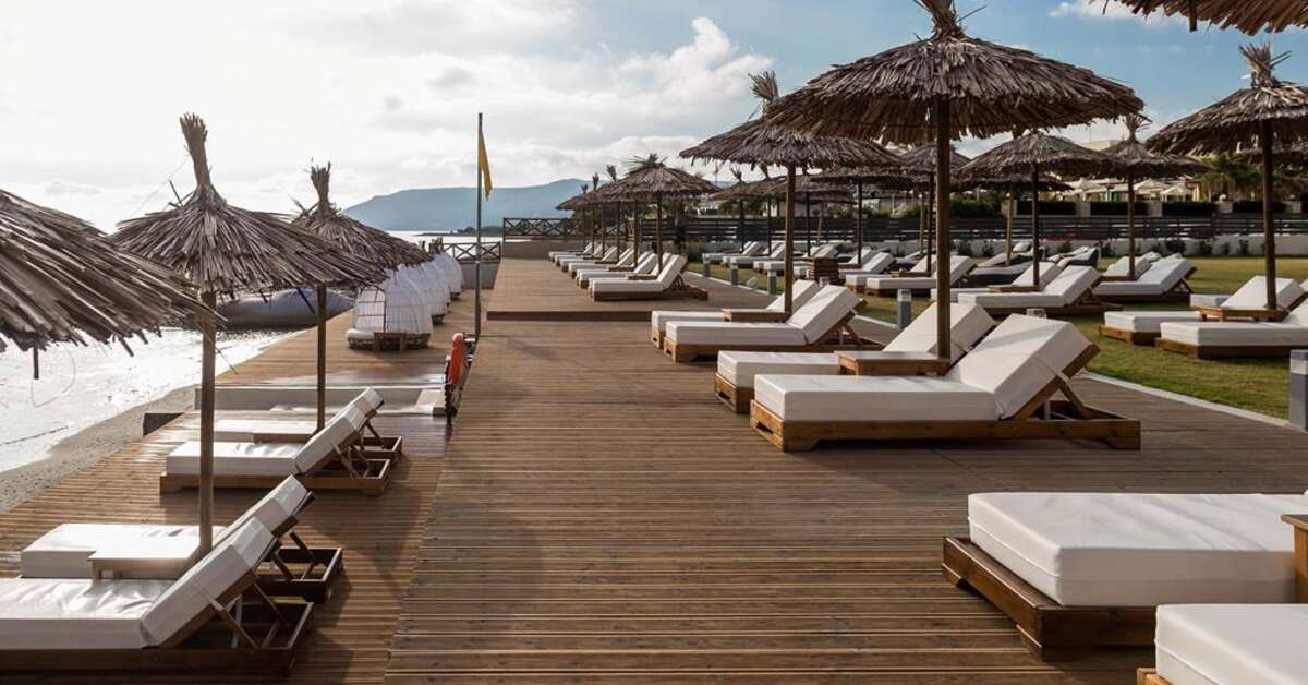Ein Foto von der Terrasse im Pepper Sea Club Hotel