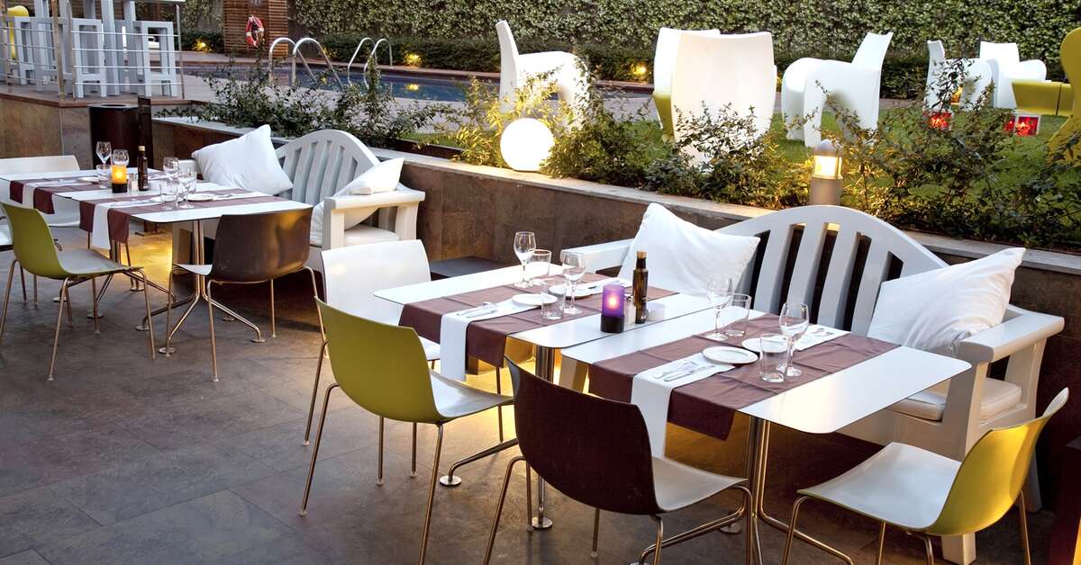 Ein Foto von der Terrasse im Hotel Magnolia