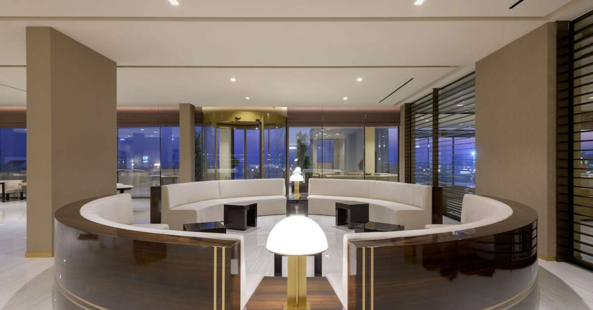 Een foto van het interieur van Amarande Hotel
