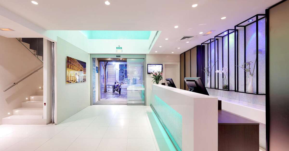 Een foto van het interieur van Eurostars Plaza Mayor