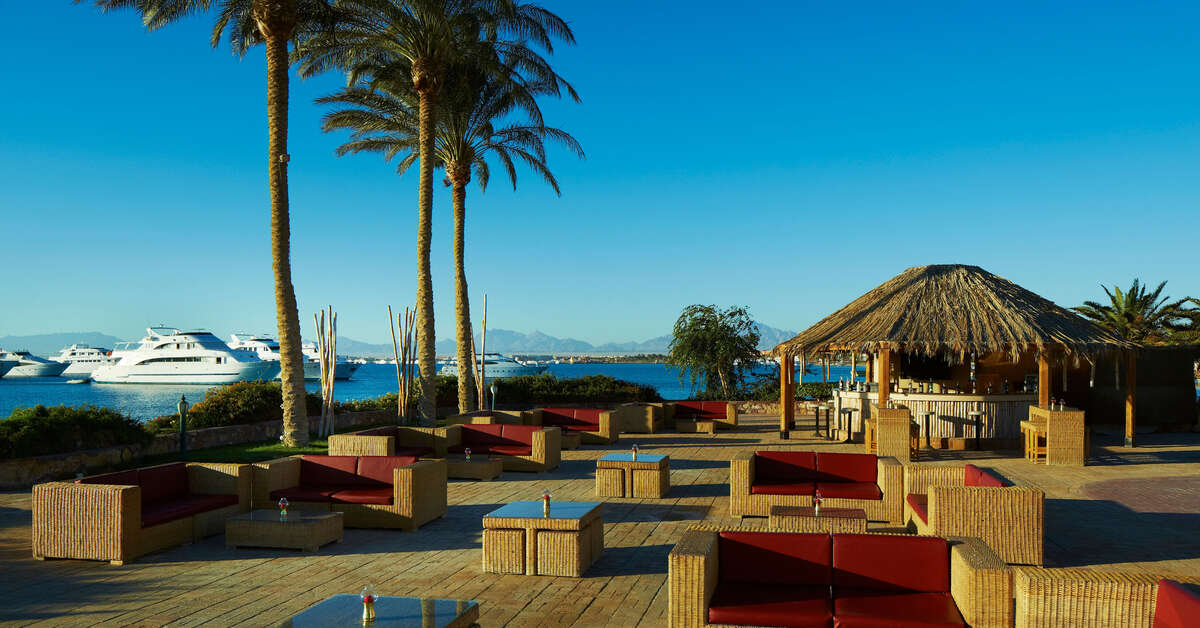 Ein Foto vom Strand beim Hurghada Marriott Beach Resort