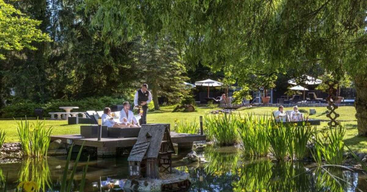 Ein Foto von der Terrasse im Parkhotel Residence