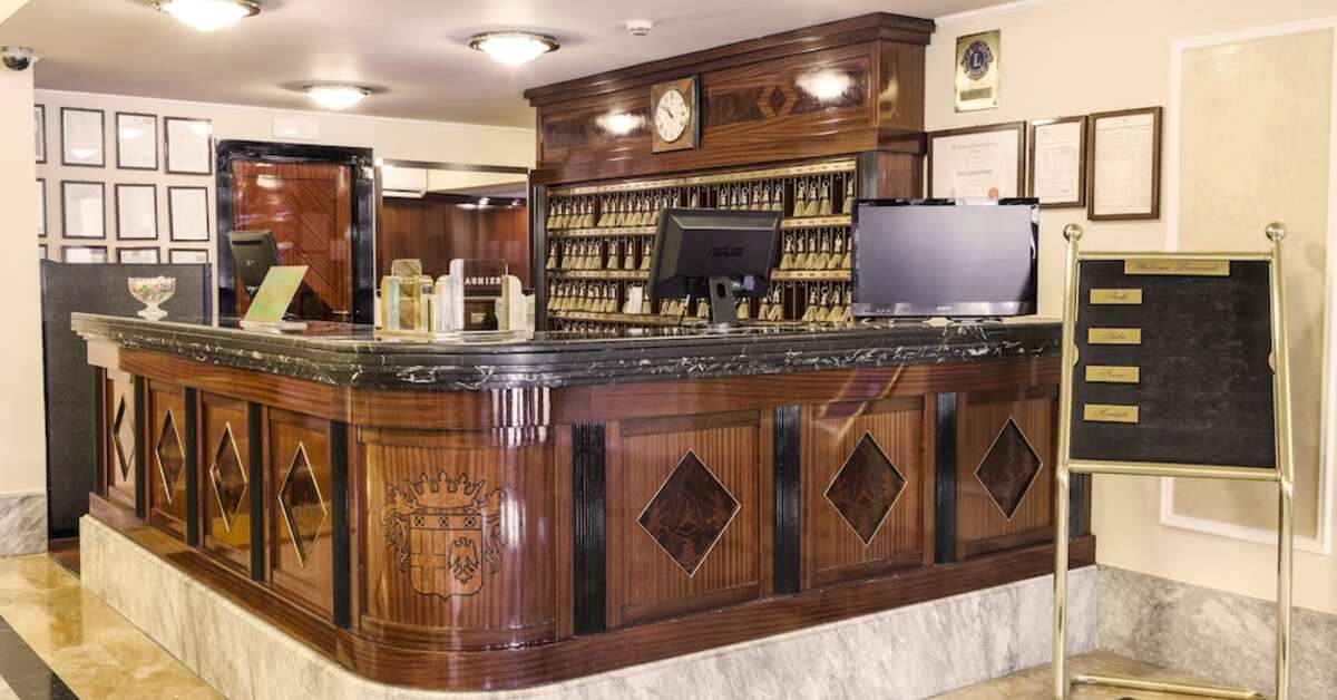 Een foto van het interieur van Adi Doria Grand Hotel