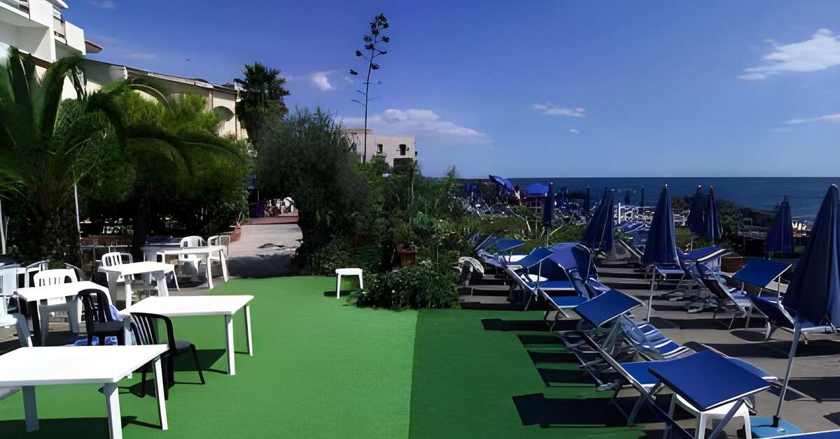 Ein Foto von der Terrasse im Hotel Nike