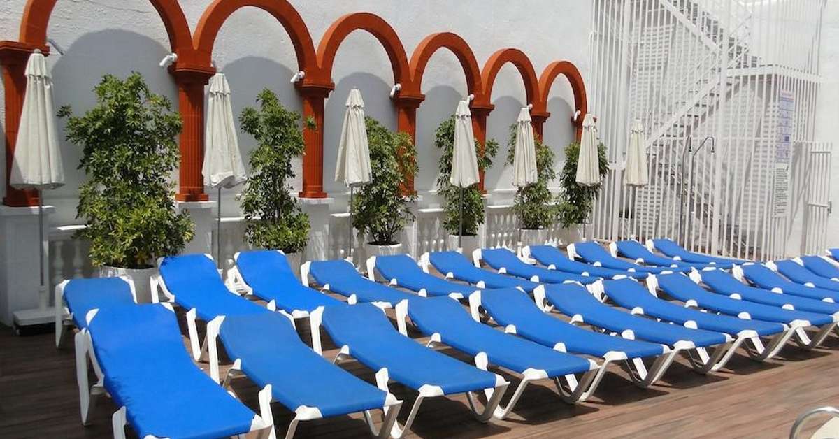 Een foto van het terras bij Hotel Miami