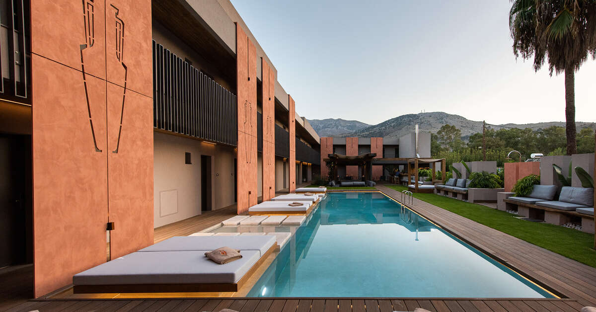 Ein Foto vom Pool im Pilot Amphora Boutique Hotel