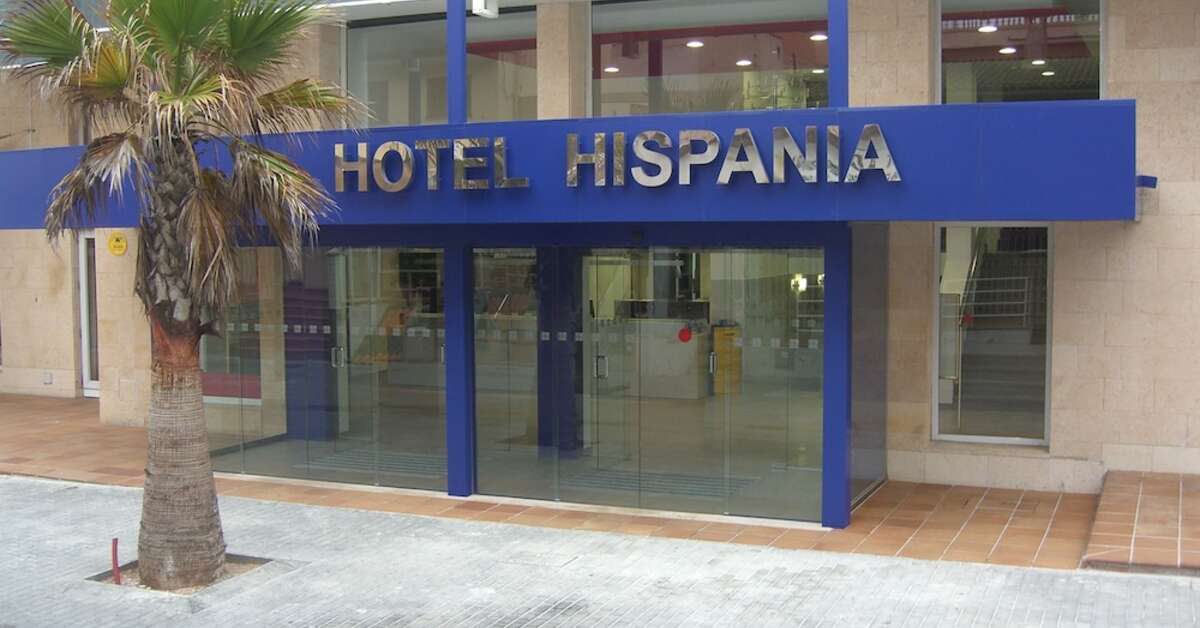 Ein Foto von der Außenansicht des Hotel Hispania
