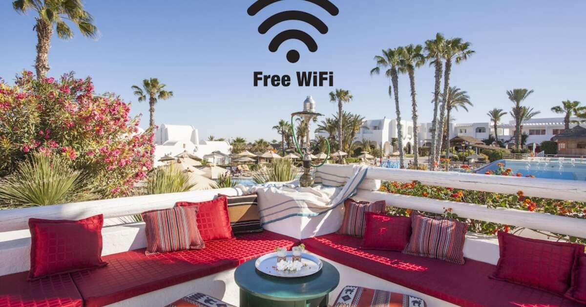 Ein Foto von der Terrasse im Seabel Aladin Djerba