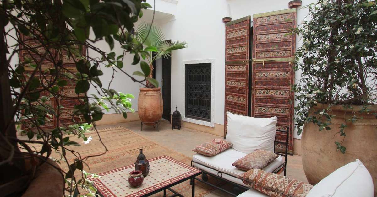 Een foto van het terras bij Riad Petit Karmela