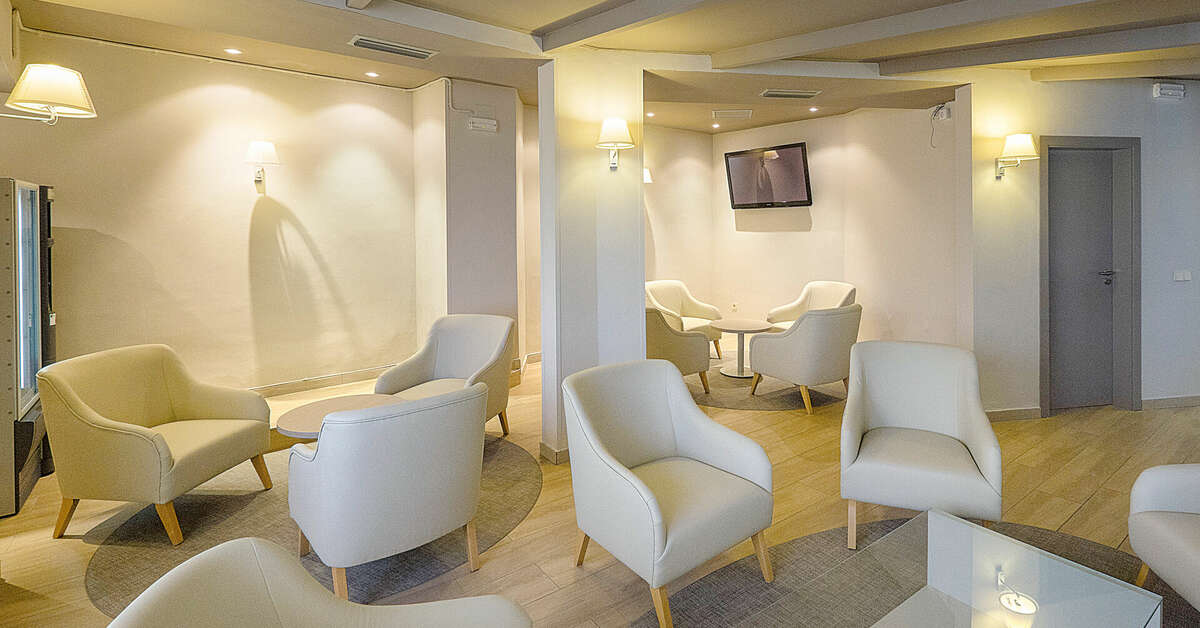 Een foto van het interieur van Hotel Rosamar Maxim