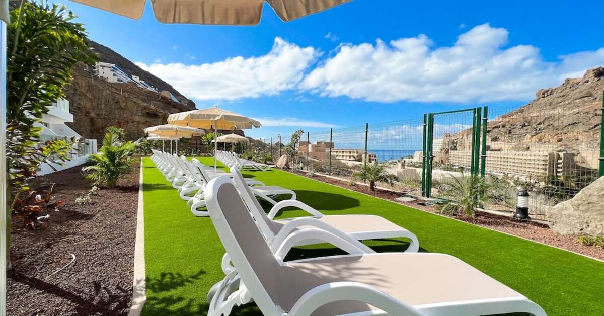 Een foto van het terras bij Appartementen Cordial Magec Taurito
