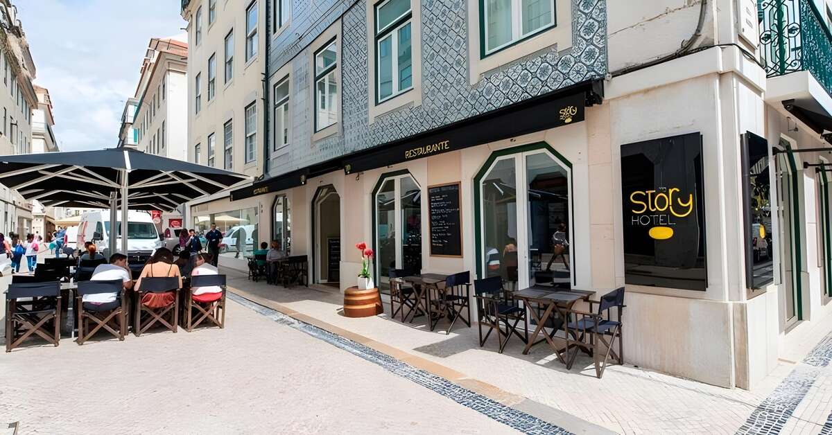 Ein Foto von der Außenansicht des My Story Hotel Ouro