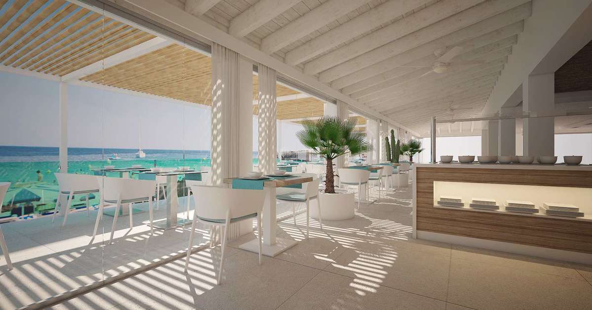 Een foto van het terras bij Carema Beach Menorca