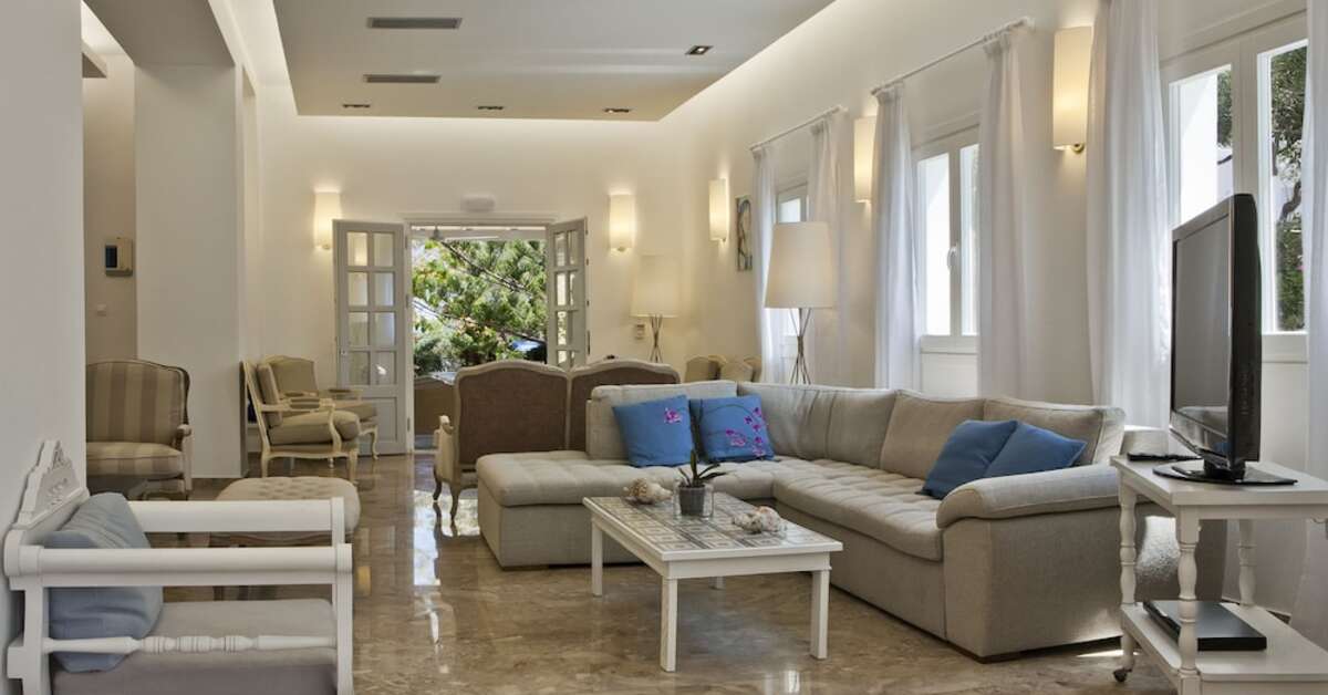 Een foto van het interieur van Hotel Kamari Beach