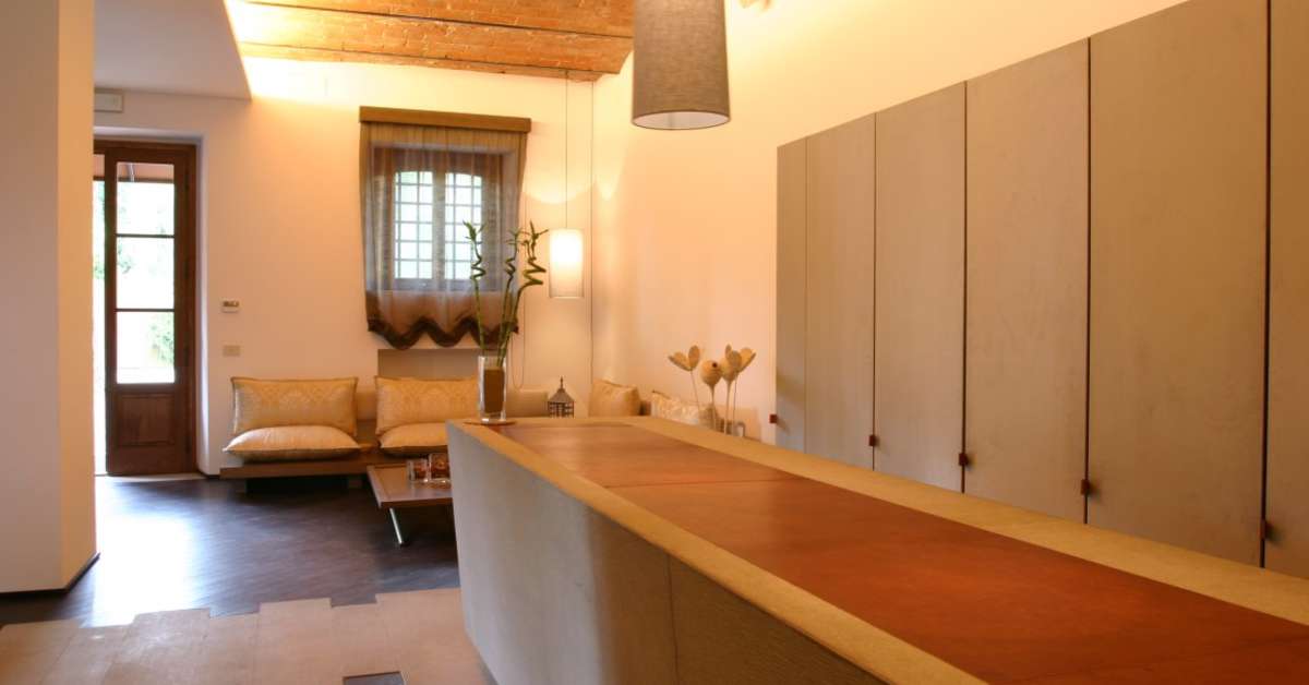 Een foto van het interieur van Borgo La Torre