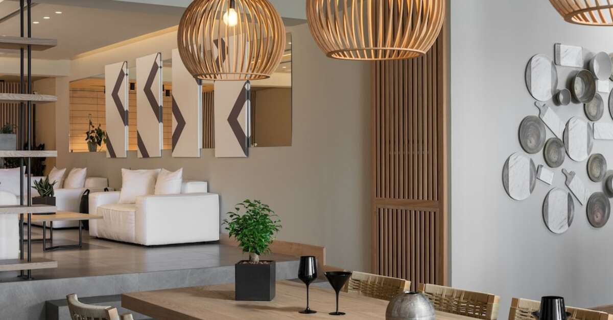 Een foto van het interieur van Ikonos Seafront Luxury Suites
