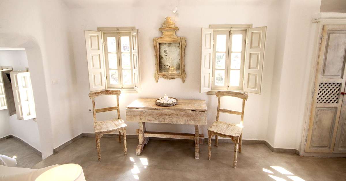 Een foto van het interieur van Oia Mare Villas