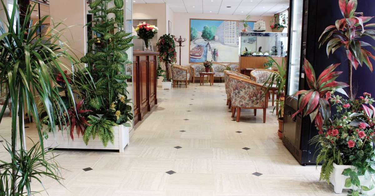 Een foto van het interieur van Hotel Belta