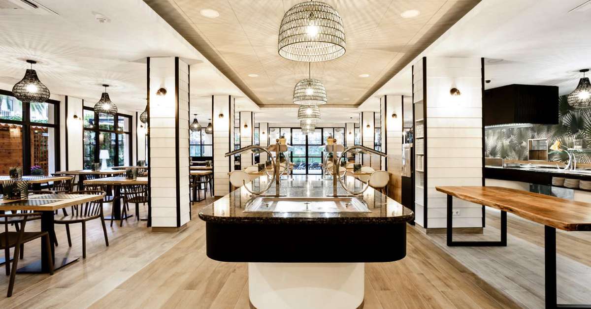Een foto van het interieur van Hotel Acapulco