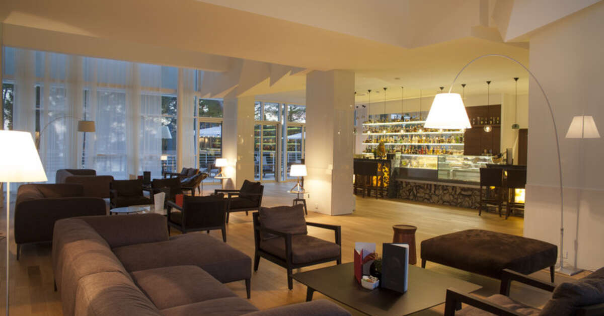 Een foto van het interieur van Hotel Bellevue