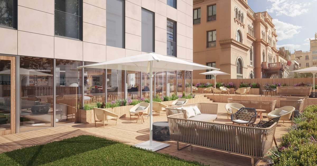 Een foto van het terras bij Ocean Drive Barcelona