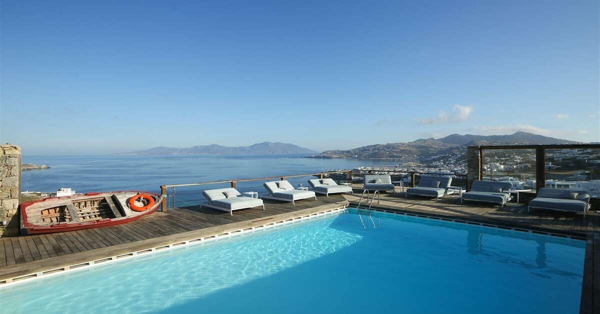 Ein Foto vom Pool im Tharroe of Mykonos Hotel