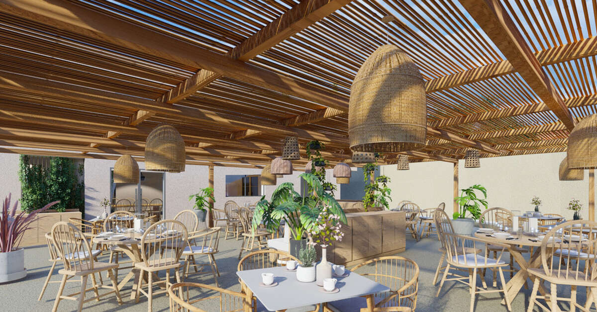 Een foto van het terras bij The Nest Resort