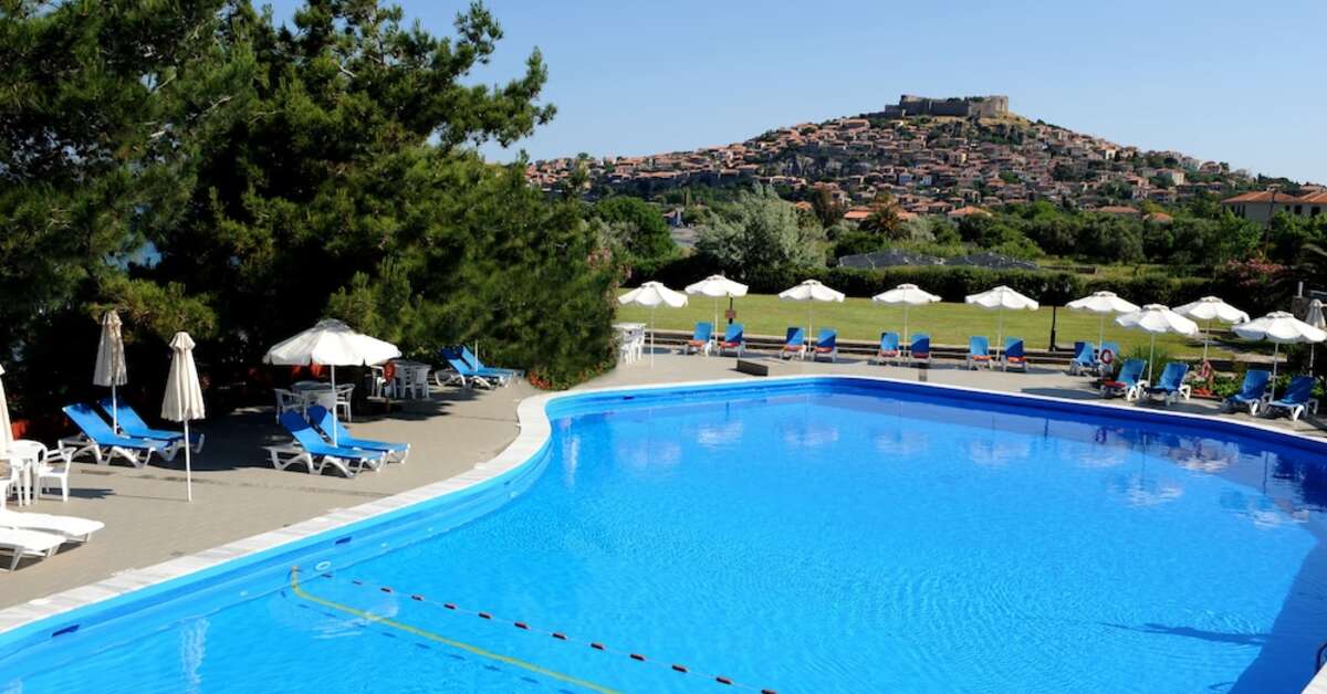Een foto van het zwembad bij Delfinia Hotel & Bungalows