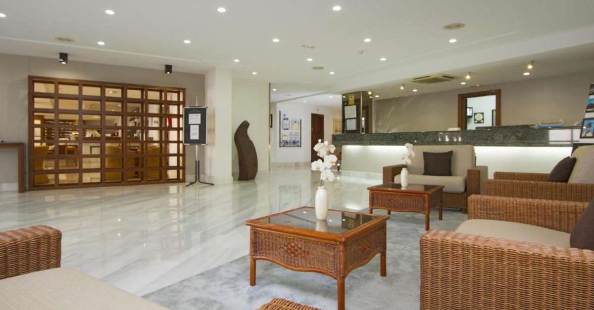 Een foto van het interieur van Hotel Lancelot