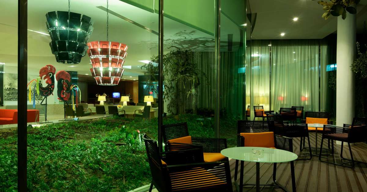 Een foto van het terras bij Hotel Santa Maria