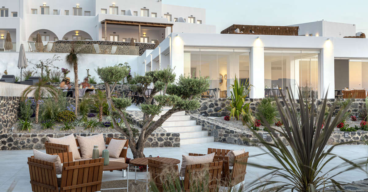 Ein Foto von der Terrasse im Secret View Hotel