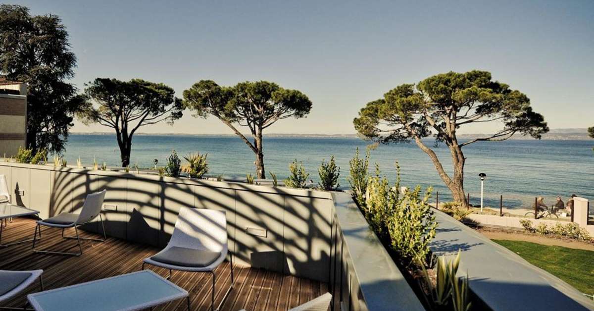 Een foto van het terras bij Hotel Corte Valier