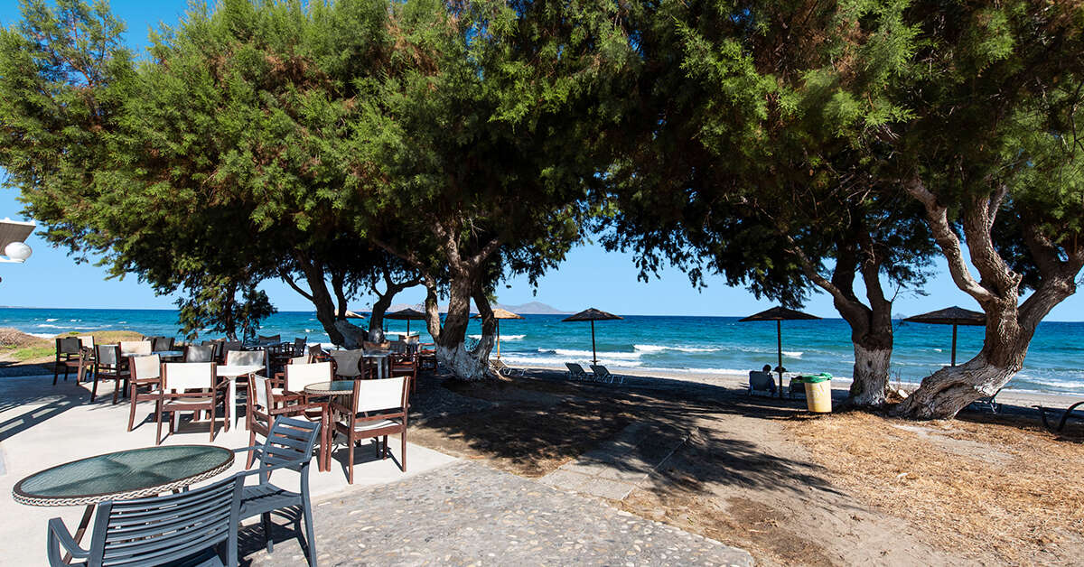 Een foto van het terras bij Costa Angela Seaside Resort