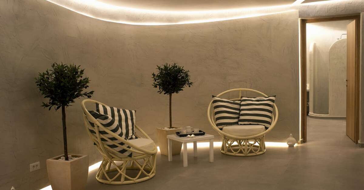 Een foto van het interieur van Acroterra Rosa Luxury Suites & Spa