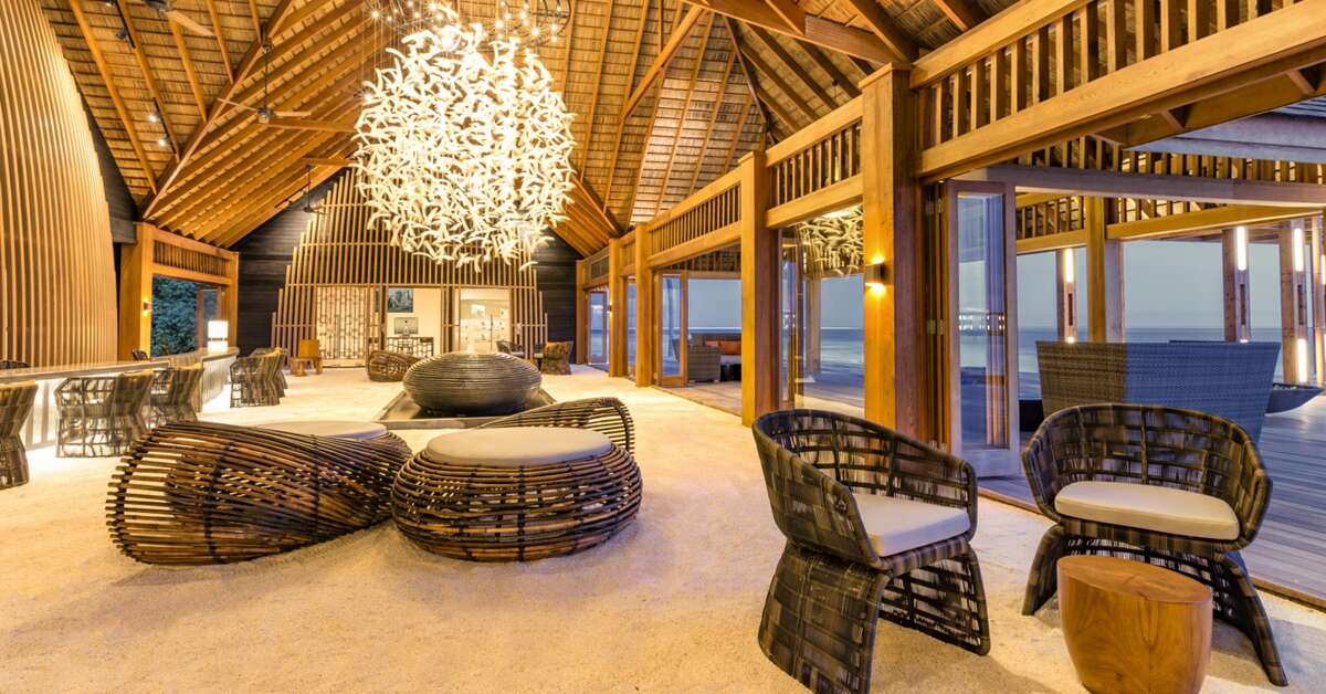 Een foto van het interieur van Hurawalhi Island Resort