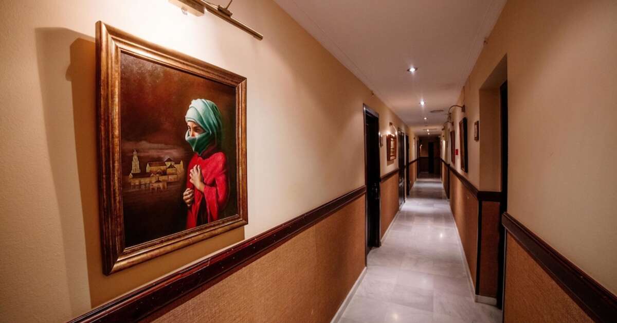 Een foto van het interieur van Hacienda Posada De Vallina