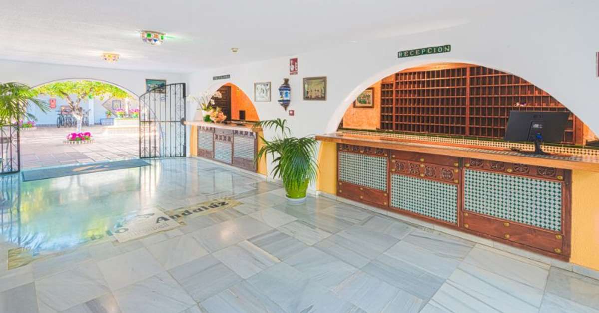 Een foto van het interieur van Globales Pueblo Andaluz