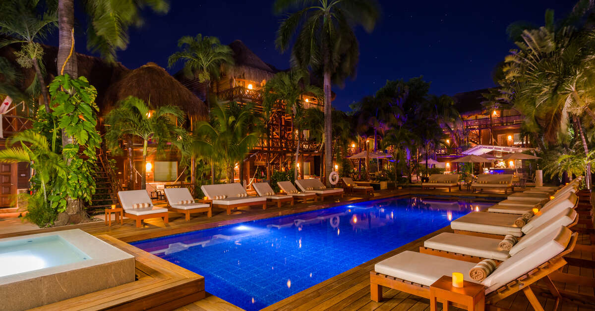 Een foto van het zwembad bij Hotel Boutique Magic Blue