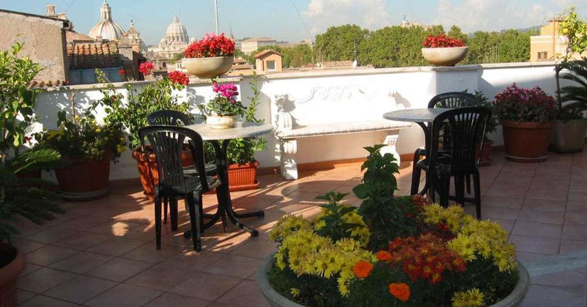 Ein Foto von der Terrasse im Hotel Genio