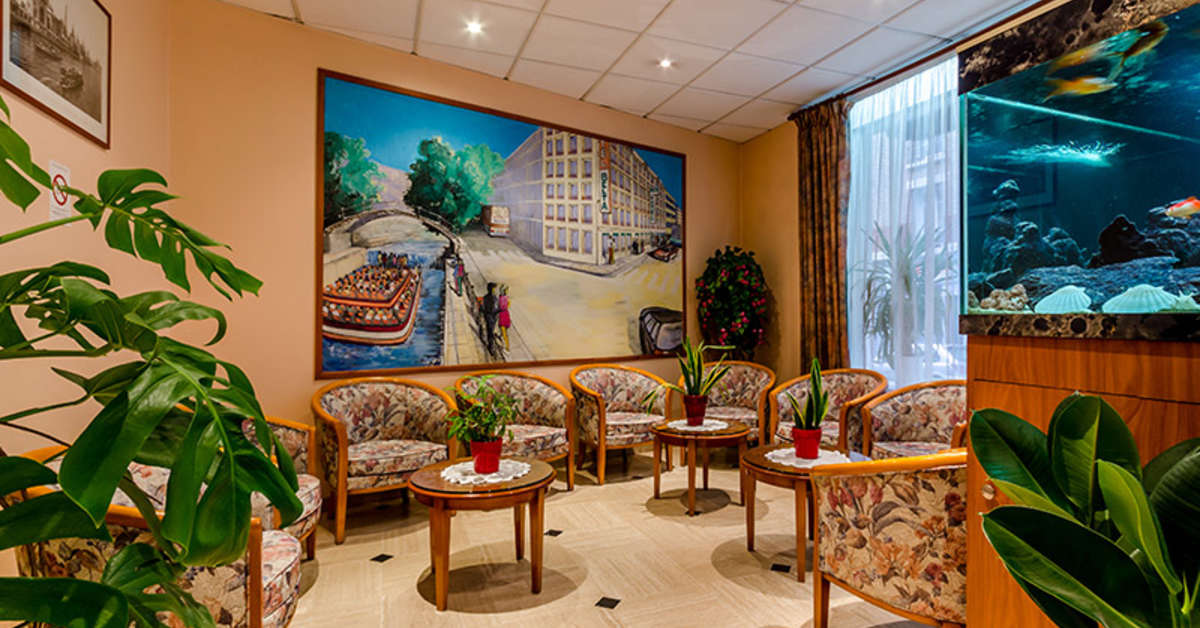 Een foto van het interieur van Hotel Belta