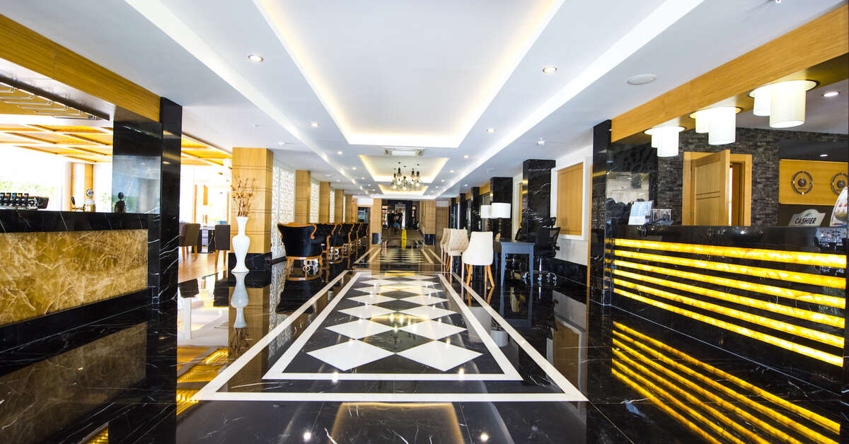 Een foto van het interieur van Hotel Selcukhan