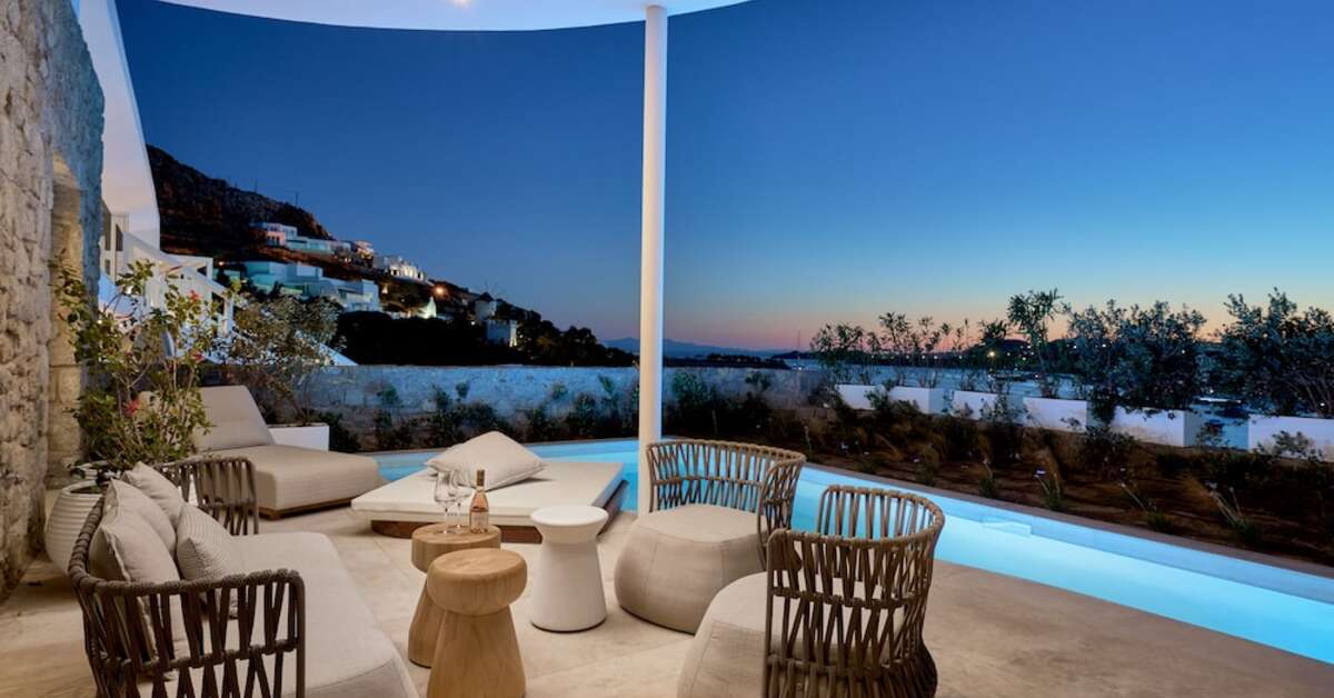 Een foto van het terras bij Once in Mykonos