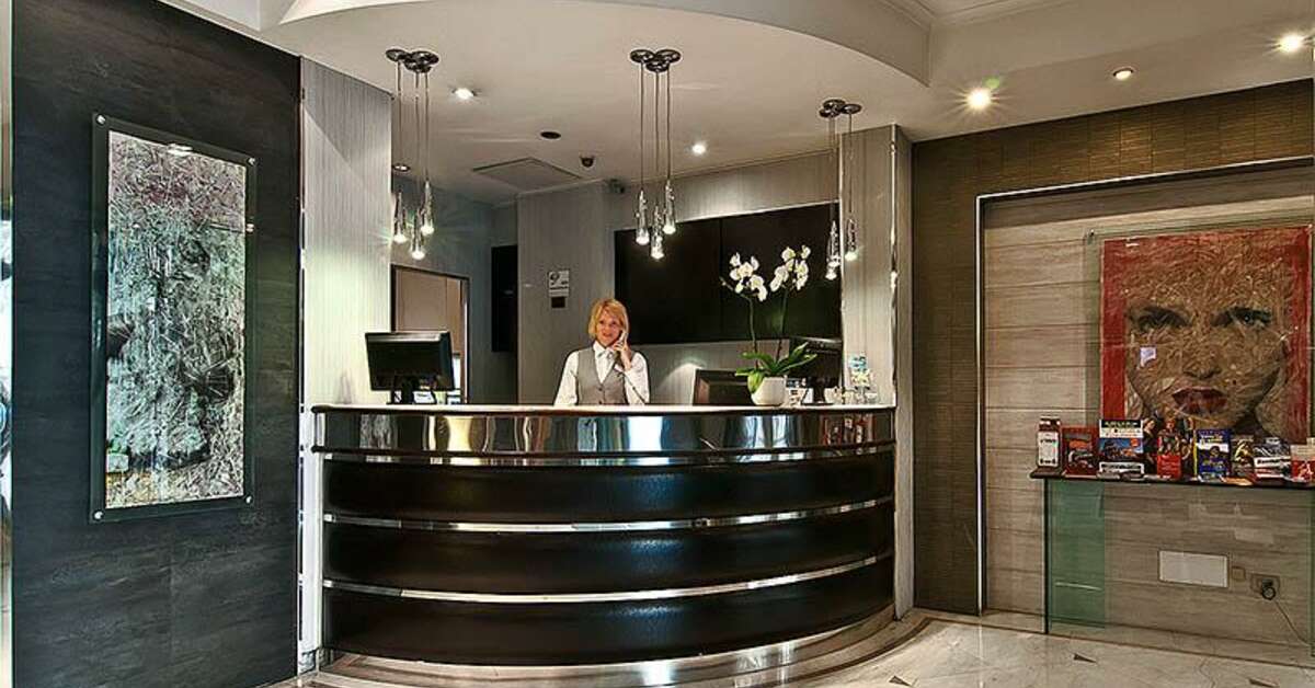 Een foto van het interieur van Hotel Ariston Rome