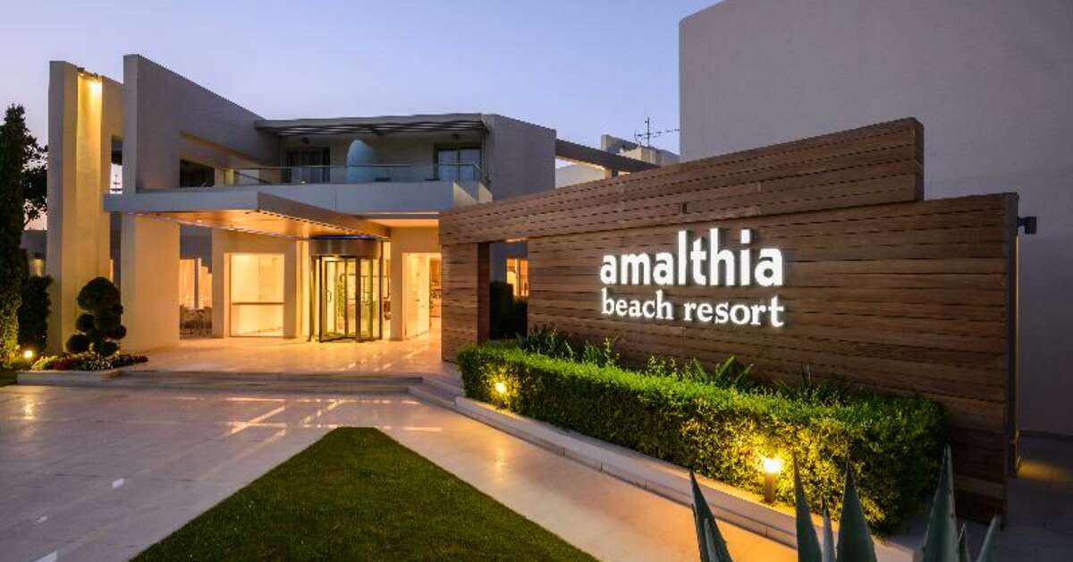Ein Foto von der Außenansicht des Amalthia Beach Resort