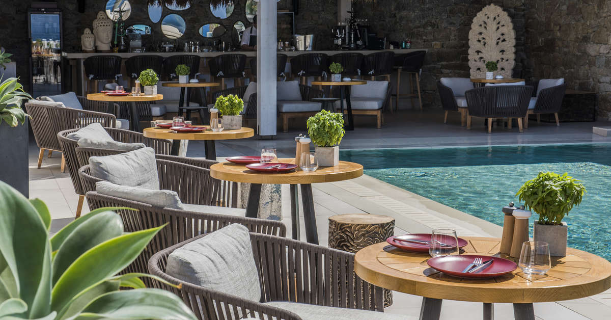 Ein Foto von den Einrichtungen im Myconian Naia Luxury Suites