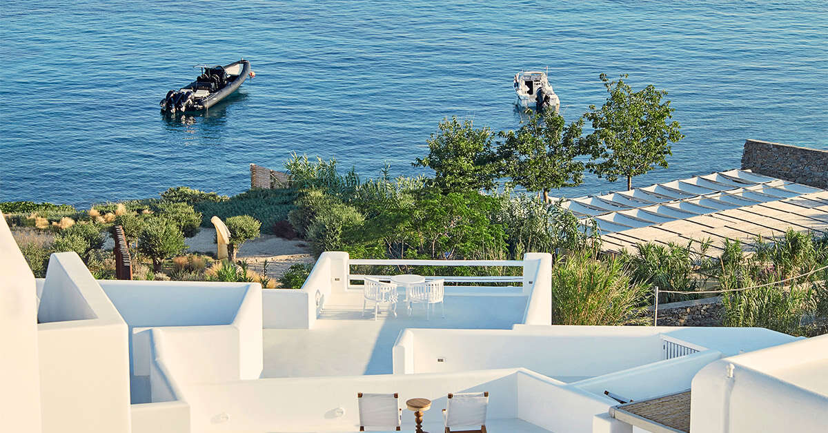 Een foto van de buitenkant van Katikies Mykonos