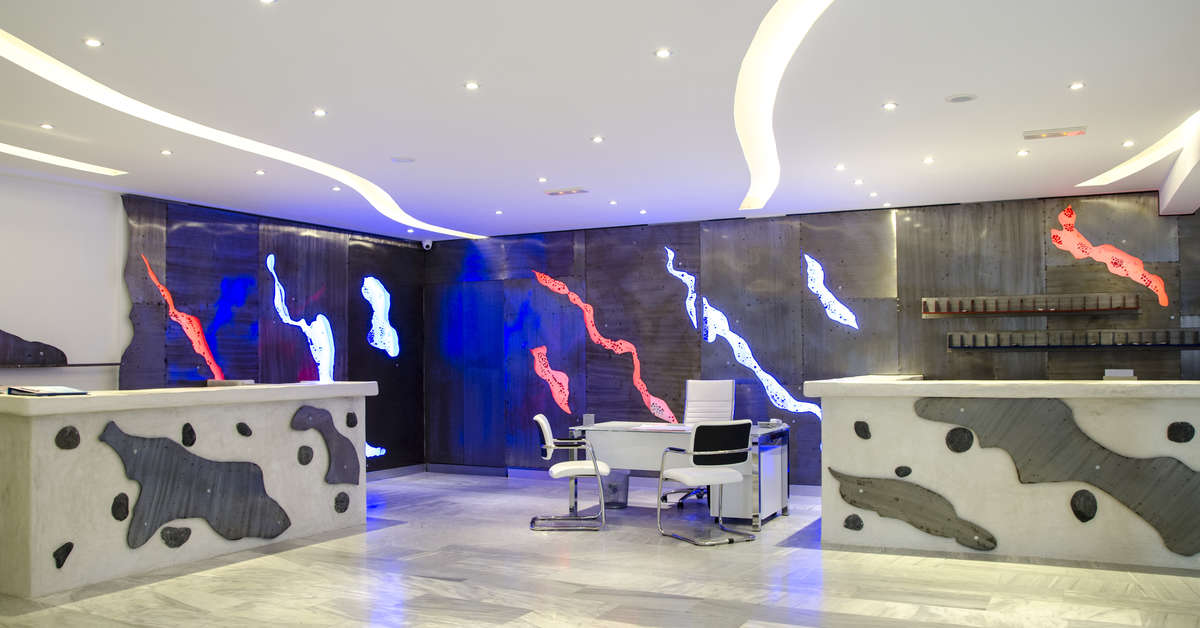 Een foto van het interieur van RK Beach Hotel